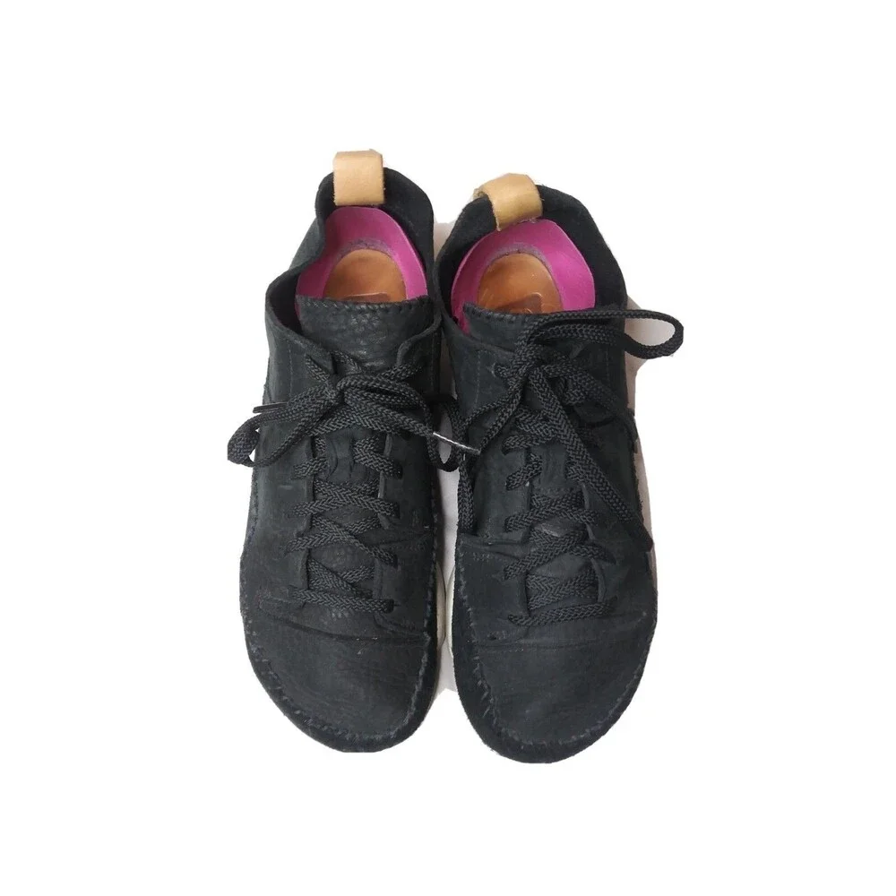 Clarks Originals Low-Top Sneakers Womens Shoes Size 7.5 Leather & Suede Black